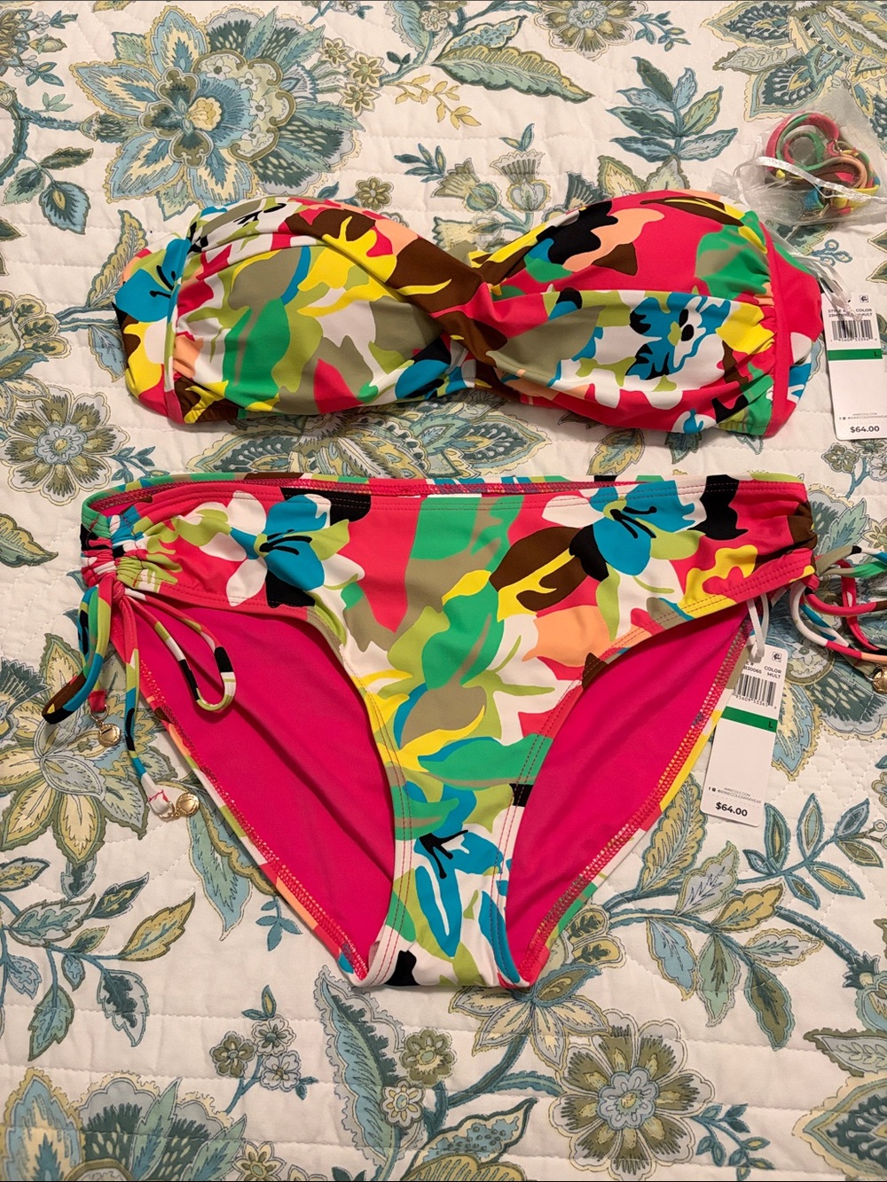 NWT Anne Cole bikini top and bottom, size L. - Picture 2 of 11